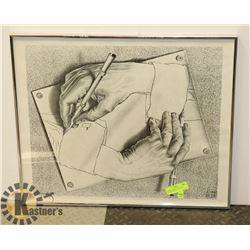 FRAMED BLACK AND WHITE PICTURE 24 X 20"