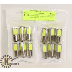 LOT OF 12 NEW RV/AUTO LED BULBS - COOL WHITE