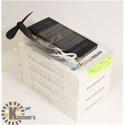 LOT OF 4 NEW SOLAR CHARGER BANKS SLIM METAL