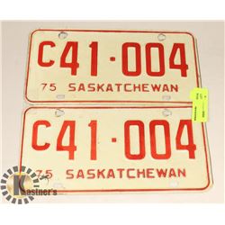 LOT OF 2 SASKATCHEWAN  1975 PLATES