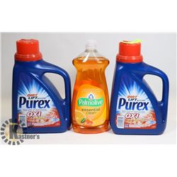2 PUREX 1.47L AND 1 PALMOLIVE DISH SOAP