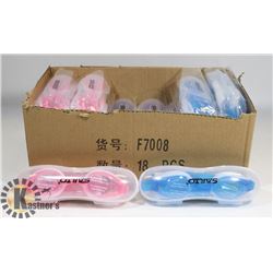 BOX OF ASSORTED COLOR GOGGLES