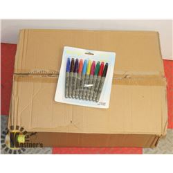 BOX OF ASSORTED COLOR PERMANENT MARKERS