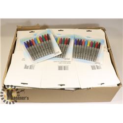 BOX OF ASSORTED COLOR PERMANENT MARKERS