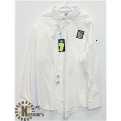 WHITE MENS CINCH BUTTON UP SHIRT SIZE LARGE.
