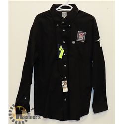 BLACK MENS CINCH BUTTON UP SHIRT SIZE LARGE.