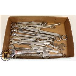 FLAT OF OVER 25 HEAVY DUTY WRENCHES