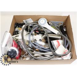 FLAT OF ASSORTED PLUMBING SUPPLIES.