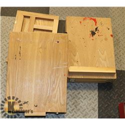 3 PORTABLE ART WOODEN EASELS.
