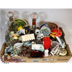 FLAT VINTAGE SMALL CHINA AND MISC. ITEMS