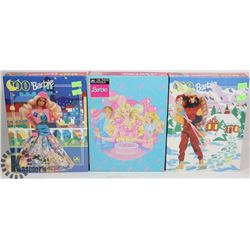 LOT OF 3 BARBIE PUZZLES.