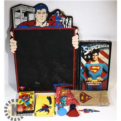 VINTAGE SUPERMAN COLLECTION INCLUDES CHALK BOARD &
