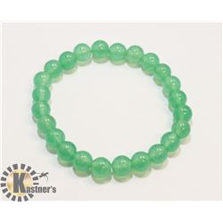 #12-GREEN AVENTURINE BEAD BRACELET 8MM/7.5"