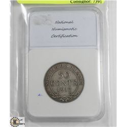 1917C NEWFOUNDLAND 50 CENT COIN