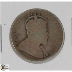 1902H CANADIAN KING EDWARD 25 CENT COIN
