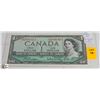 Image 1 : 1954 CANADIAN ASTERISK ONE DOLLAR NOTE