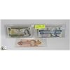 Image 1 : LOT OF 3 CANADIAN BILLS INCL 1986 $5 + $2 BILLS  &