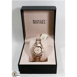 NEW BADGLEY MISCHKA SWAROVSKI CRYSTAL WATCH