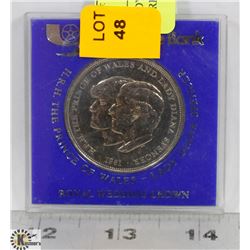 LADY DIANA 1981 WEDDING COIN - YORKSHIRE BANK