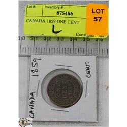 1859 CANADIAN ONE CENT COIN.