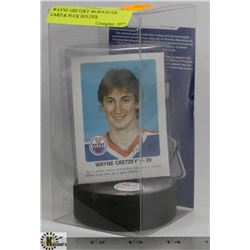 WAYNE GRETZKY '84 ROOSTER CARD & PUCK HOLDER.