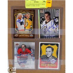 AUTOGRAPHED HOCKEY CARDS - BOBBY CLARKE, RYAN