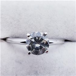 76) 14K WHITE GOLD DIAMOND SOLITAIRE RING,