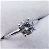 Image 2 : 76) 14K WHITE GOLD DIAMOND SOLITAIRE RING,
