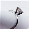 Image 4 : 76) 14K WHITE GOLD DIAMOND SOLITAIRE RING,