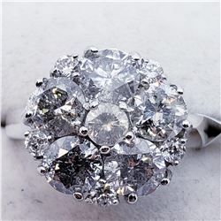 64) 10K WHITE GOLD DIAMOND RING,