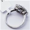 Image 4 : 64) 10K WHITE GOLD DIAMOND RING,