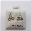 Image 2 : 66) 14K YELLOW GOLD MULTI STONE DIAMOND EARRINGS,
