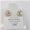 Image 3 : 66) 14K YELLOW GOLD MULTI STONE DIAMOND EARRINGS,