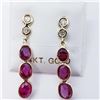 Image 1 : 69) 14K YELLOW GOLD RUBY AND DIAMOND EARRINGS,