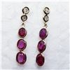 Image 2 : 69) 14K YELLOW GOLD RUBY AND DIAMOND EARRINGS,