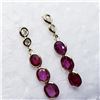 Image 3 : 69) 14K YELLOW GOLD RUBY AND DIAMOND EARRINGS,
