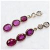 Image 4 : 69) 14K YELLOW GOLD RUBY AND DIAMOND EARRINGS,