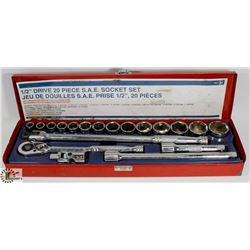 JET 20 PC 1/2" DRIVE SOCKET SET, SAE, COMES WITH