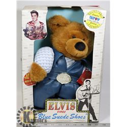 ELVIS BLUE SUEDE SHOES PLAYING PLUSH BEAR
