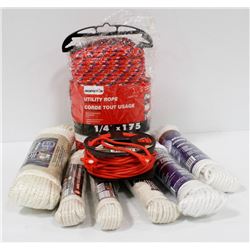 BOX W/8 BUNDLES OF NEW ROPE INCL.