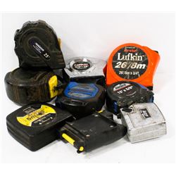 BAG OF TAPE MEASURERS.