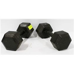PAIR OF 20LB IRON HAND WEIGHTS