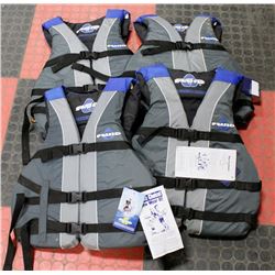4 NEW LIFE JACKETS