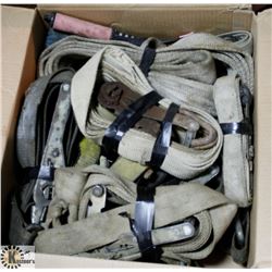BOX OF TIE DOWNS.