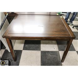 WOOD TONE KITCHEN TABLE, 35.5"X47"X31".