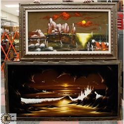 LOT OF 2 VINTAGE FRAMED PAINTINGS.