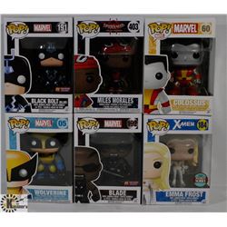 LOT OF 6 ASSORTED FUNKO POP VINYL FIGURES.