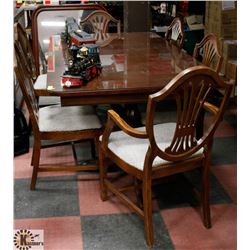 VINTAGE TABLE (73.5"X43"30.5") WITH 6 CHAIRS.