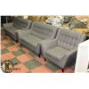 Image 1 : LIGHT GREY FABRIC 81" SOFA, 63" LOVESEAT AND 42"