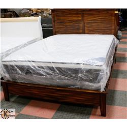 QUEEN SIZE WOOD BEDFRAME DAMAGED CORNER AS IS